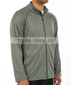 Heather Grey Men's Technical Performance Jacket Lightweight 100% Moisture Wicking Polyeser Raglan Full Zip Outdoor Jacket photo-2