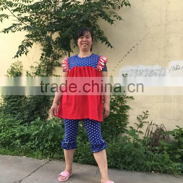 2017 New Design Wholesale Ruffle Womans Clothes Sets Girls Clothes Comfortablely And Beauty photo-3