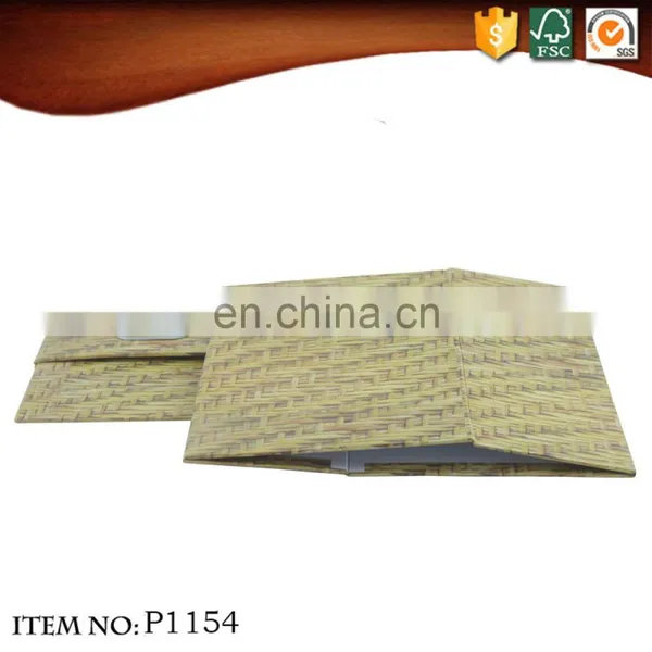 Multi-functional Storage Drawer Folding Weave Bamboo Decorative Pattern Gift Cardboard Box photo-2