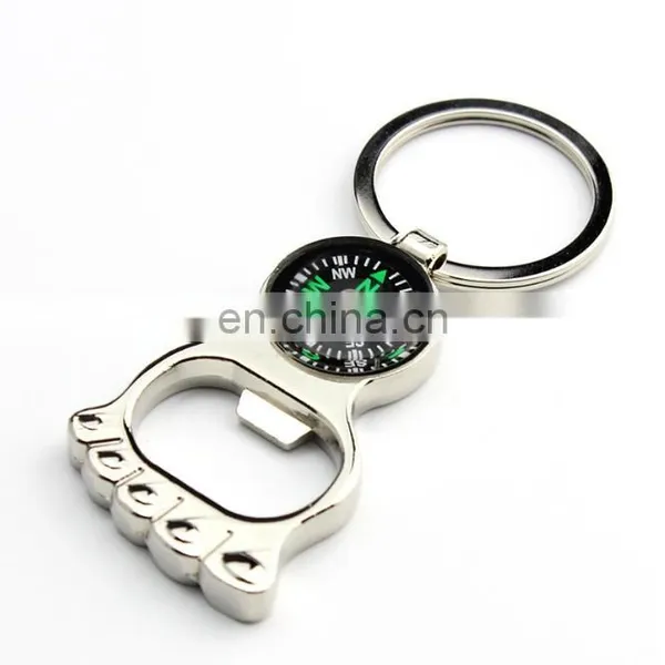 Multifunctional Foot Shape Beer Bottle Opener Keychain With Compass photo-2