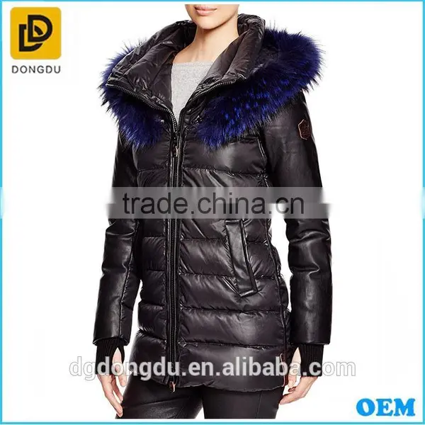 Women Long Duck Real Feather Western Down Filled Jacket photo-2