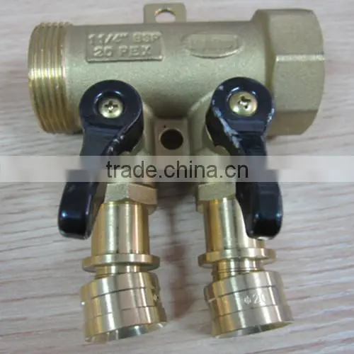 Floor Heating 2 to 6 Ways Manual Brass Water Manifold Distribution photo-2