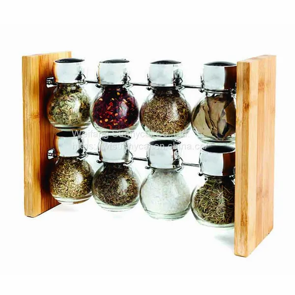 Trellis 8 Jar Spice Rack Kitchen Tool Spice Organizer Rack Spice Carousel photo-2