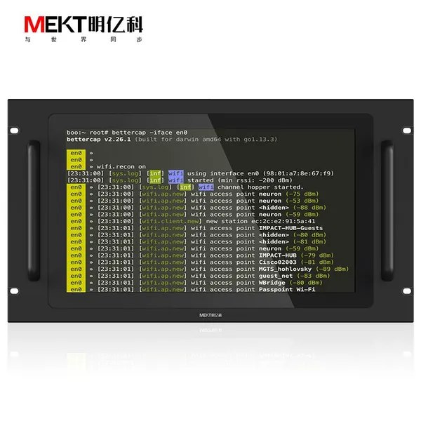 MEKT 6U 1080P Rackmount12.1/15.6 Inch Widescreen Capacitive Touchscreen LCD Monitor Wall Mount Cabinet HD Display Outdoor 1000cd photo-2