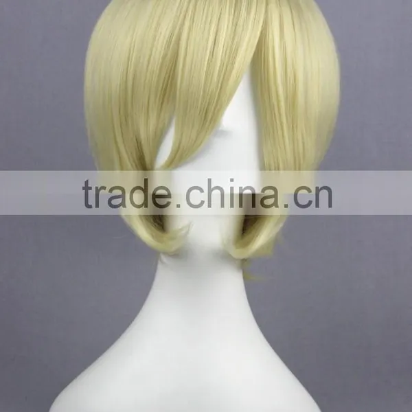 High Quality 35cm Short Straight Black Butler Wig Alois Trancy Beige Synthetic Anime Wig Cosplay Costume Hair Wig Party Wig Quality Choice photo-3
