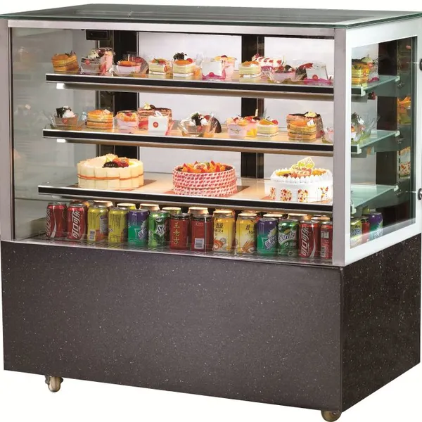 Refrigerated Rectangle Glass Marble Body Cake Cabinet