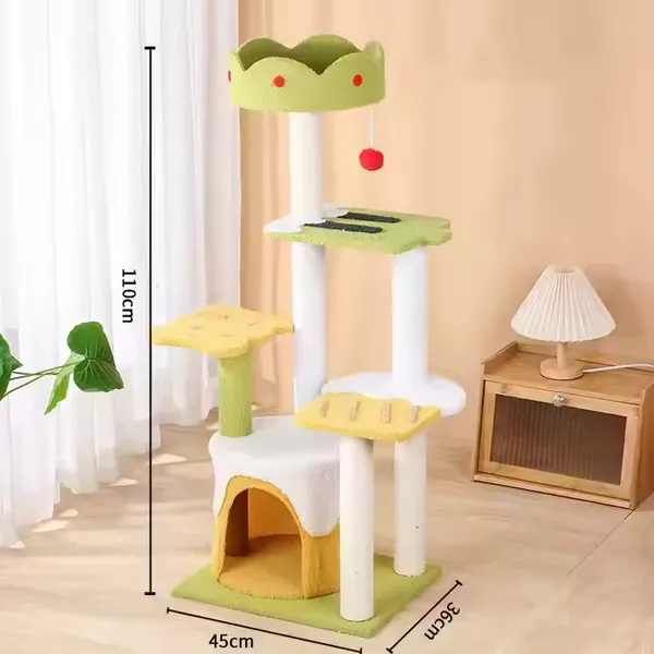 Hot Seller Ice Cream Style Pet Interactive Toys Cat Climbing Frame 3 Layers Sisal Cat Scratcher Tree Tower House Resting photo-3