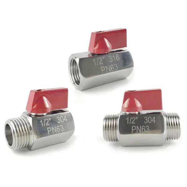 Stainless Steel Male Thread Mini Ball Valve, 1/4 Inch (2 Points), Wenzhou Ball Valve