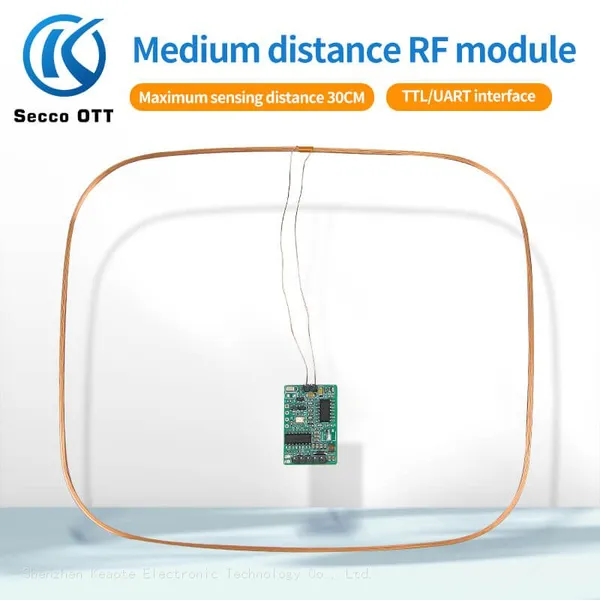 125KHZ UART/TTL 5V Reading 30CM RFID Long-Distance Card Reader Module EM Antenna Remote Card Reader Is Used in Pet Parking Lot