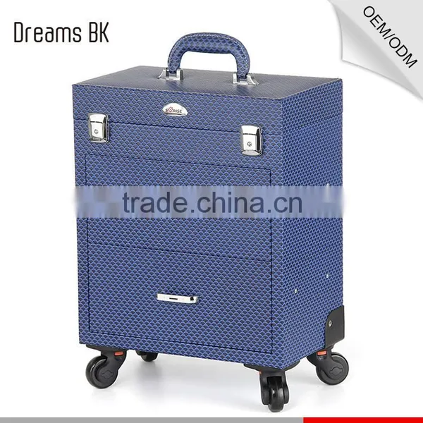 Factory Wholesale Makeup Artist Trolley Beauty Box Makeup Organizer Handbags With Drawings photo-3