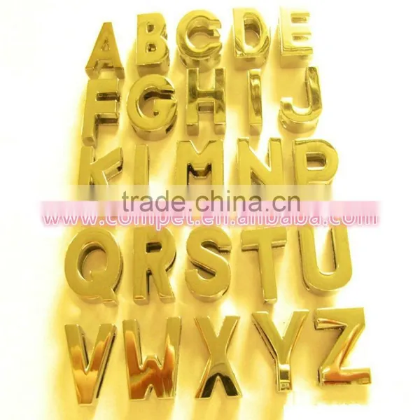All Sufficient Polished High Quality Personalized Zinc Alloy Metal DIY Plain Slide Alphabet Letters photo-3