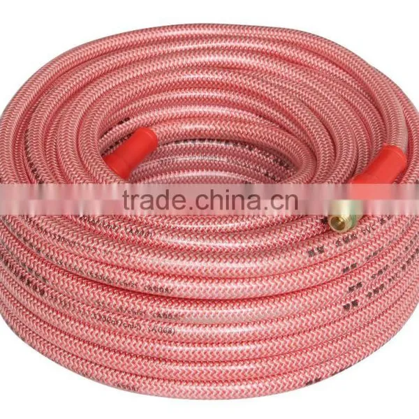 China Manufacture PVC Flexible Pvc Transparent Red Braided Hose Pipe photo-2