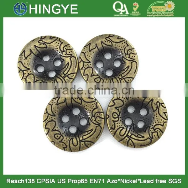 2015 Hot Selling 4 Holes Custom Metal Sew Button for Clothing M1556 photo-2