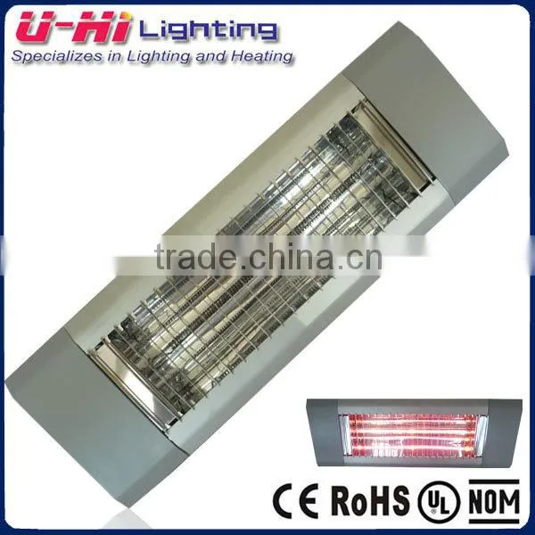 Waterproof Quartz Patio Outdoor Ceiling Infrared Electrical Wall Mounted Glass Tube Flame Patio Heater