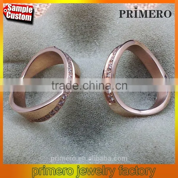 New 18K Rose Gold His And Hers Promise Ring Sets Couple Engagement Jewelry