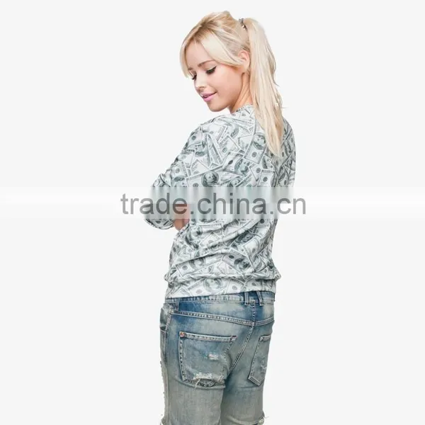Fashion Usd Money High Quality 3d Digital Print Fullprint Crewneck Sweatshirt Spring Autumn Unisex Custom Oversized Pullover photo-2
