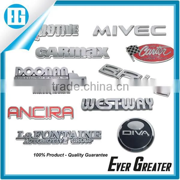 Custom Plastic Chrome Badge 3M Tape Metal Sticker Self Adhesive Plastic Badge photo-2