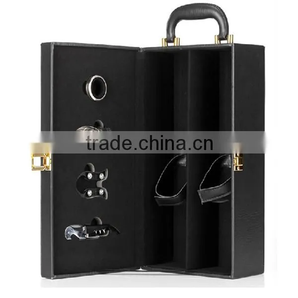 Wholesale 2 Bottles Fancy With Tools Leather Wine Boxes photo-3
