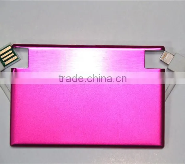 Built in Cable 1350mAh Credit Card Power Bank photo-3