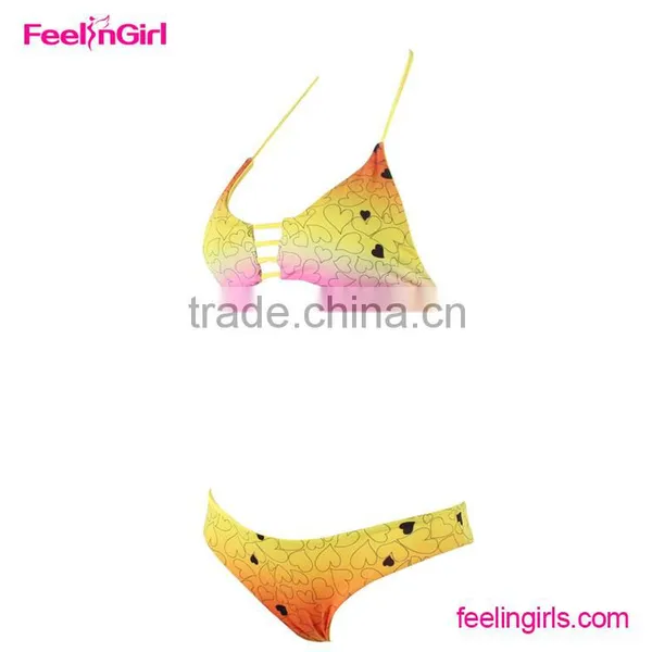 2016 Latest Gold Color Sexy Teenage Girls Swimwear photo-3