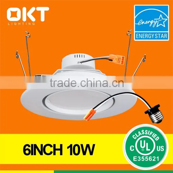 OKT ul 10w 6" Recessed Gimbal Led Retrofit Kit,120v Input,triac Dimmable photo-2