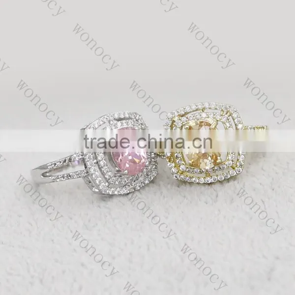 Stylish Amethyst Purple Crystal Ring Party Engagement Wedding Rings for Women Platinum Plated Women Rings photo-5