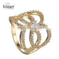 Fashion Unique Jewelry Zircon Gold Wedding Ring BR01560 photo-6