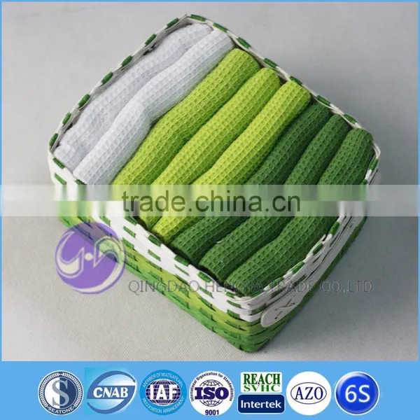 Wholesale Yarn-dyed Waffle Weave Cotton Cheap Wholesale Gift Towel Set