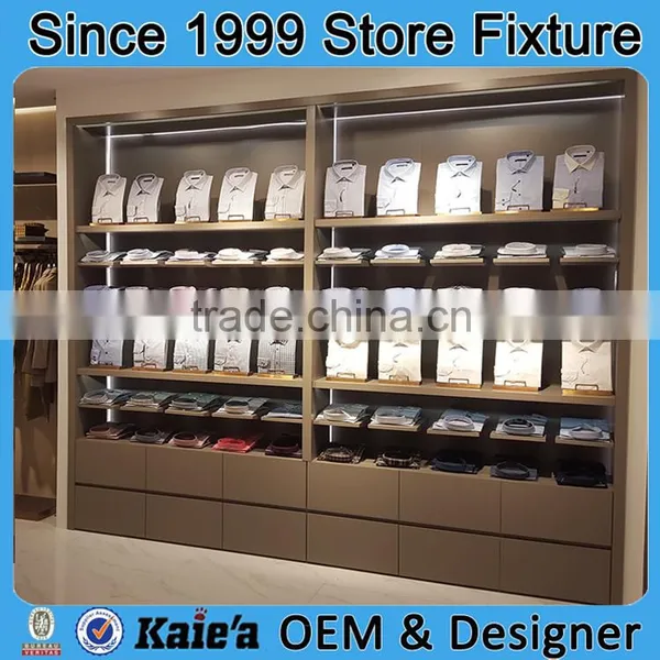 Wooden Wall Panels Display Rack/clothes Display Cabinet for Store