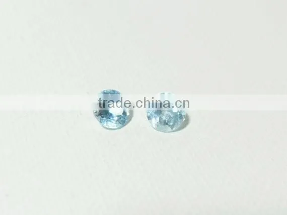 Blue Topaz Loose Round Faceted Cut Gemstone, Cut Stones photo-2