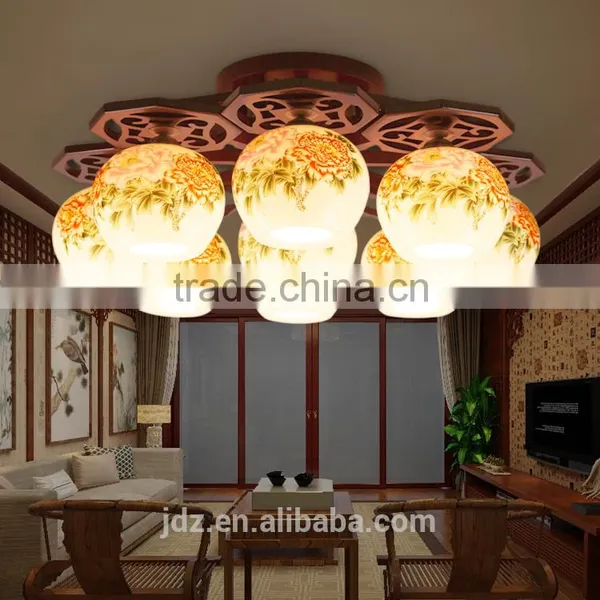 LED Morden Ceiling Light Beautiful Chandelier Jingdezhen Porcelain Light 9Head for Dining Bedroom Hotel Ceramic Lamp photo-2