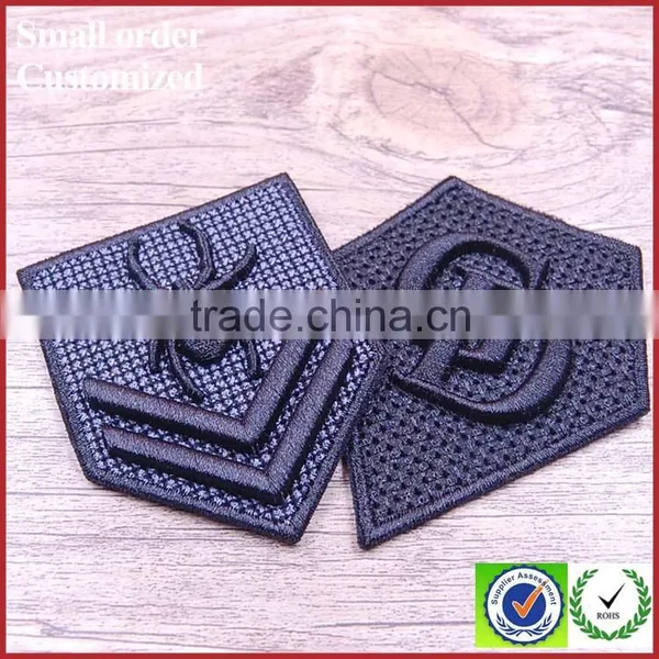 3D Black Embroidered Cycling Patches Iron on Towel Embroidery Patch photo-2