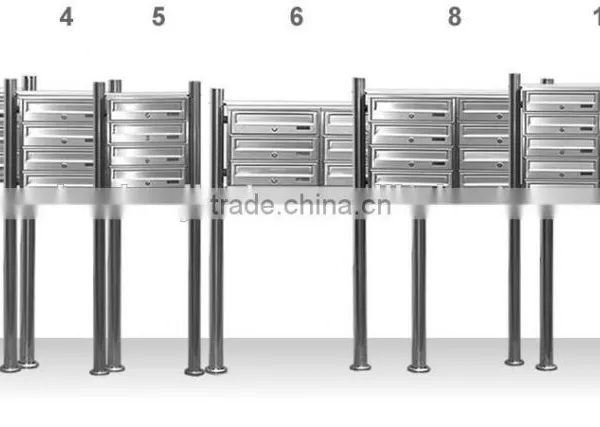 Modern German 304 Stainless Steel Apartment Outdoor Mailboxes With Stand Quality Choice