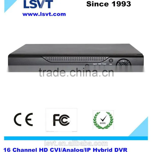 16 Channel 720p HDCVI/Analog/IP Hybrid H.264 DVR, Support 3G, WIFI, Onvif, With 1 HDD to 4tb, 2 USB