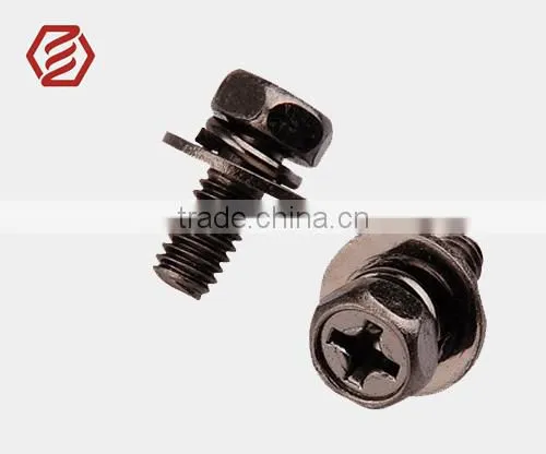 4.8 Grade Steel Ni Plated Cross Hex Head Screw and Assembiles