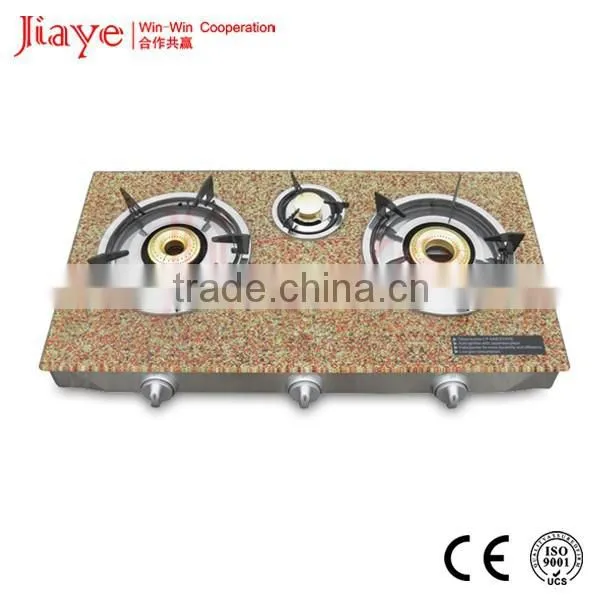 Classic Design Glass Top Table Gas Hob, 3 Burner Portable Gas Stove JY-TG3008