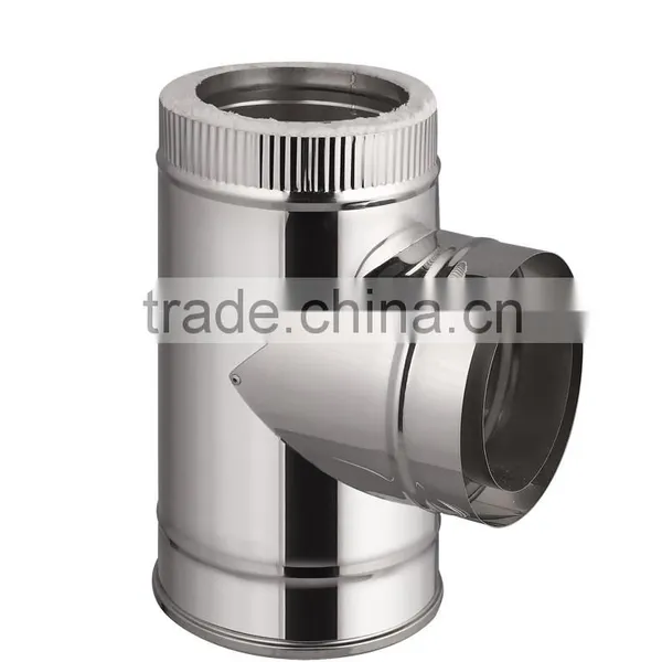 CE Double Wall Metal Stainless Steel 135 Degree Tee for Fireplace Chimney photo-2