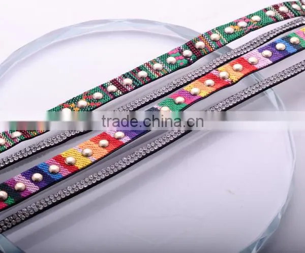 Mix Color 2016 New Design Punk Leather Bracelet Rivet Multilayer Crystal Unisex Bangle Bracelet/ photo-4