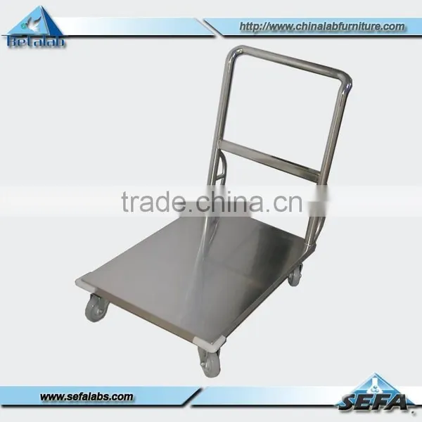 Modern Design Lab Supplies 304 Stainless Steel Trolley With Two Shelves High Quality photo-3