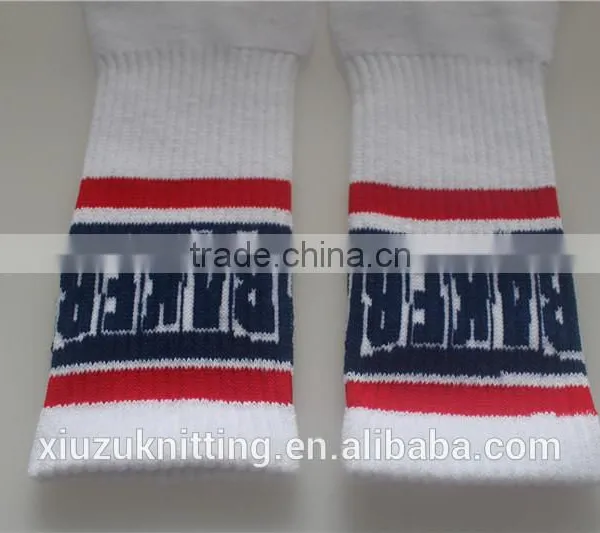 White Custom Logo Adult Men Terry Sole Rubber Socks photo-5