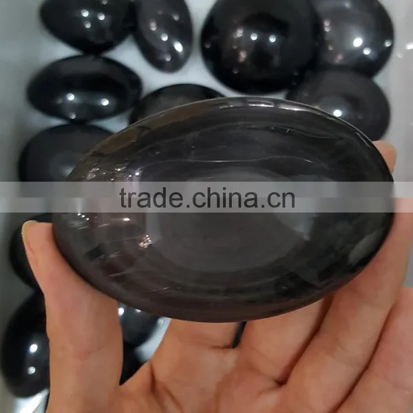 Natural Crystal Healing Stones Rainbow Obsidian Pocket Stone for Hand Exercise photo-3