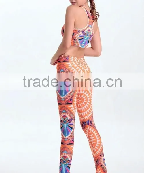 Yiwu Wholesale Women Tights GYM Leggings Orange Spandex Women Tights GYM Leggings photo-3