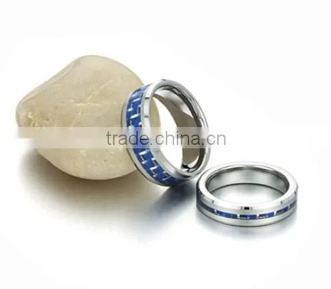 2015 Hot Selling Tungsten Carbide Ring With Carbon Fiber Jewelry Wedding Bands photo-2