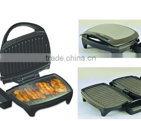 180 degree flat open multifunction electric grill pan electric grill flat pan electric grill toaster with Grease Tray