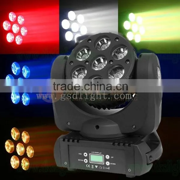 Guangzhou 7X12W 4in1 RGBW Led Beam Moving Head Lighting Mini Stage Light photo-2