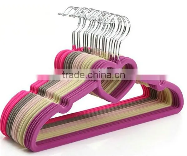 Colored Plastic Velvet Clothes Hanger photo-4