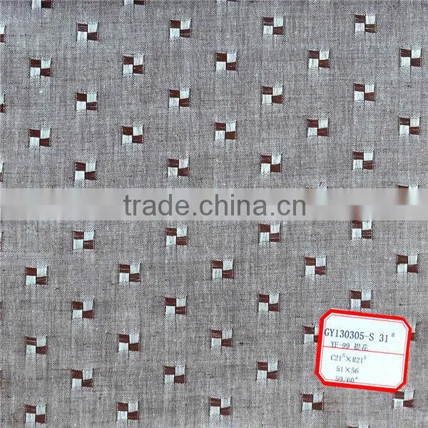 Ramie Cotton Yarn Dyed Interwoven Dobby Fabric
