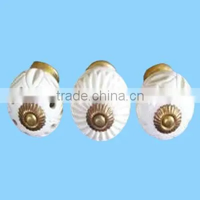 White useful ceramic door knob handle knobs