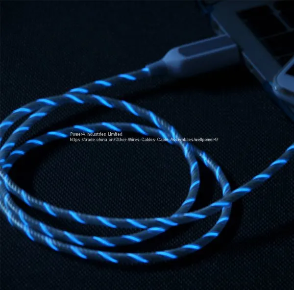 EL Visible Light Micro USB Flowing Round Cable LR001