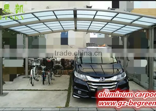 White Metal Frame Foldable Car Garage Polycarbonate Aluminum Frame Carport photo-3